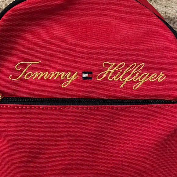 Tommy Hilfiger Mini Backpack - Canvas Type Material- Red/Navy - VGC ❤️ - Picture 3 of 9